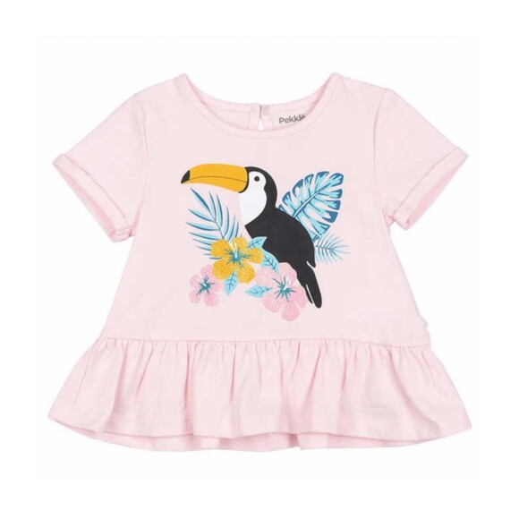 Girls Outfit 18 Months Set 4 Pieces Pink Blue Green Toucan Bird Tropical 18M - Picture 2 of 6